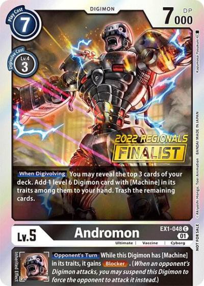 Andromon 2022 Championship Online Regional Online Finalist EX1-048 C Classic Collection Digimon card
