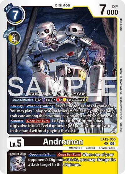 Andromon EX12-055 R Digital World Shambala Digimon card