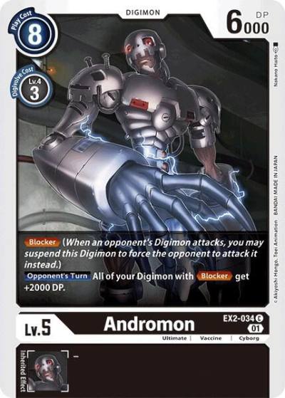 Andromon EX2-034 C Digital Hazard Digimon card