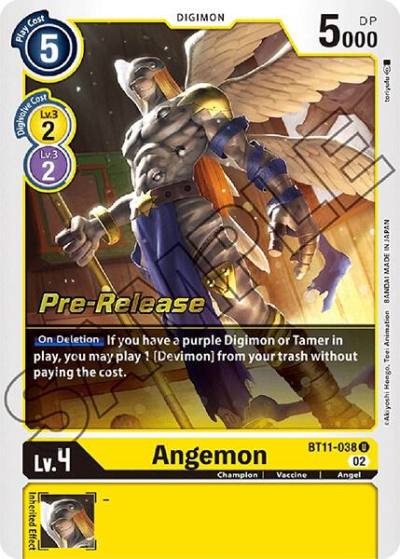 Angemon BT11-038 U Dimensional Phase Pre-Release Cards Digimon card