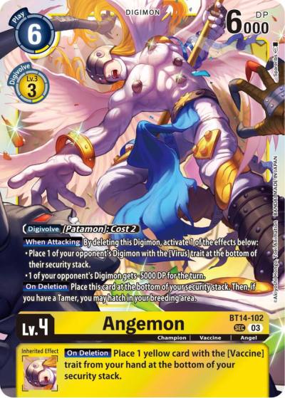 Angemon BT14-102 SEC Blast Ace Digimon card