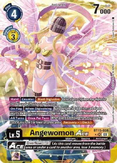 Angewomon ACE Alternate Art BT15-038 SR Exceed Apocalypse Digimon card
