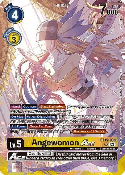 Angewomon ACE Limited Card Pack BT15-038 SR World Convergence Digimon card