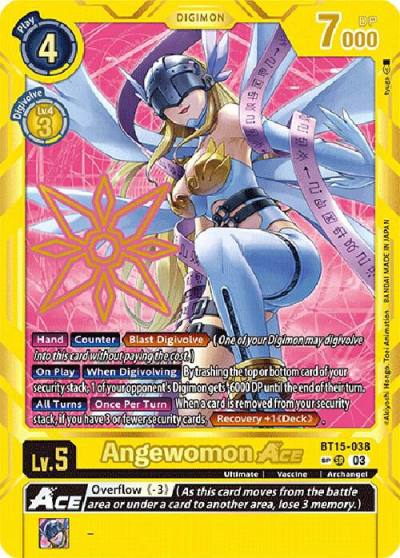 Angewomon ACE Special Rare BT15-038 SP Exceed Apocalypse Digimon card