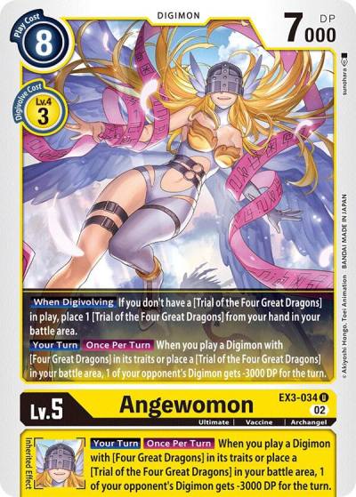 Angewomon EX3-034 U Draconic Roar Digimon card