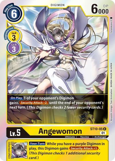 Angewomon ST10-05 R Starter Deck 10: Parallel World Tactician Digimon card