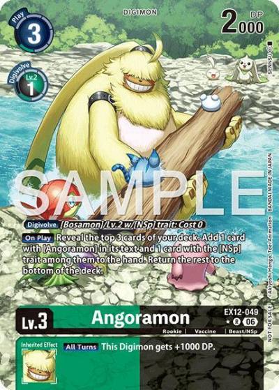 Angoramon Box Topper EX12-049 R Digital World Shambala Digimon card