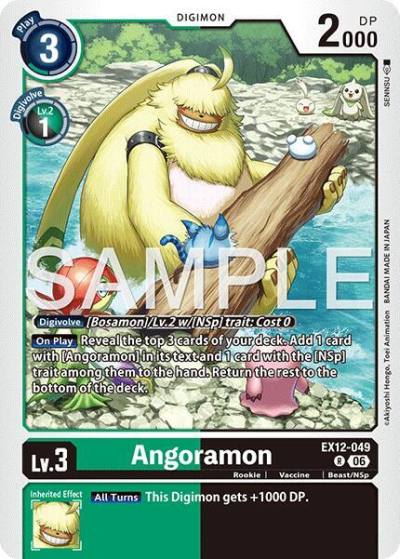 Angoramon EX12-049 R Digital World Shambala Digimon card
