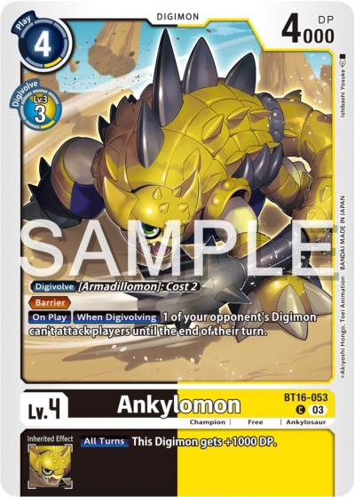Ankylomon BT16-053 C Beginning Observer Digimon card