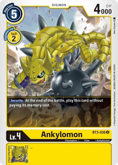 Ankylomon BT3-036 U Release Special Booster 1.5 Digimon card