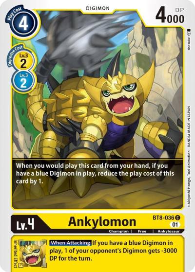 Ankylomon BT8-036 C New Awakening Digimon card