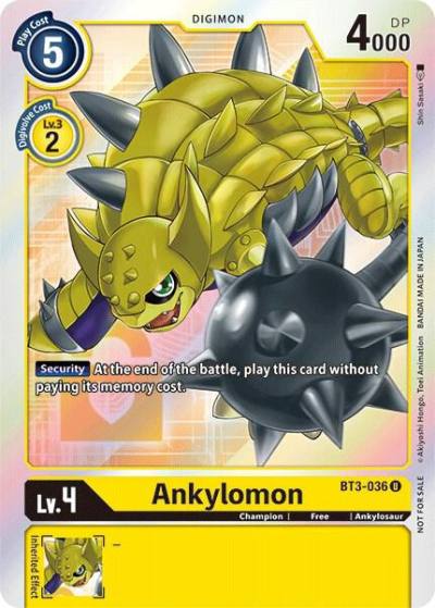Ankylomon Box Topper BT3-036 U Release Special Booster 1.5 Digimon card
