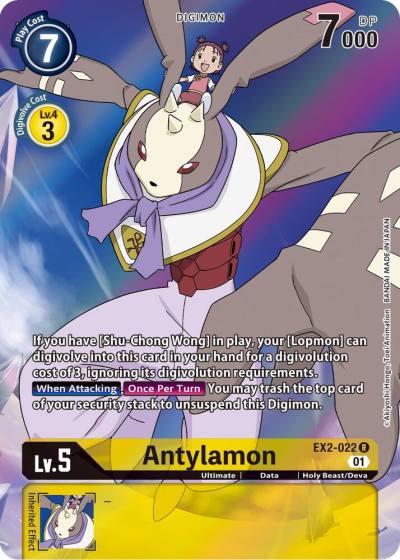 Antylamon Alternate Art EX2-022 R Digital Hazard Digimon card