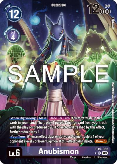 Anubismon Alternate Art EX5-062 SR Animal Colosseum Digimon card
