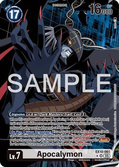 Apocalymon Alternate Art EX10-061 SR Sinister Order Digimon card