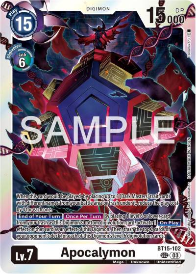 Apocalymon BT15-102 SEC Exceed Apocalypse Digimon card
