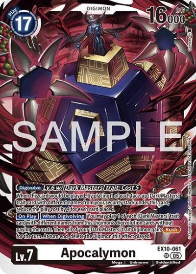 Apocalymon EX10-061 SR Sinister Order Digimon card