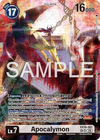 Apocalymon SP EX10-061 SR Sinister Order Digimon card