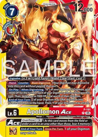 Apollomon ACE Time Stranger Demo Deck P-191 P Digimon Demo Deck Exclusive Cards Digimon card