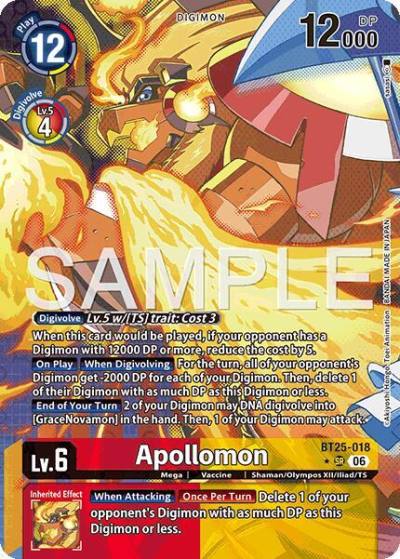 Apollomon Alternate Art BT25-018 SR Dual Revolution Digimon card