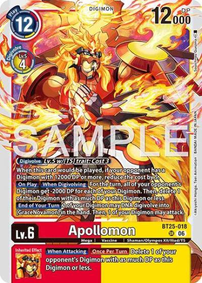 Apollomon BT25-018 SR Dual Revolution Digimon card