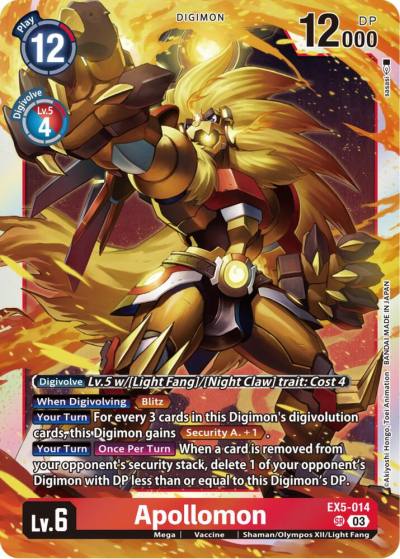 Apollomon EX5-014 SR Animal Colosseum Digimon card