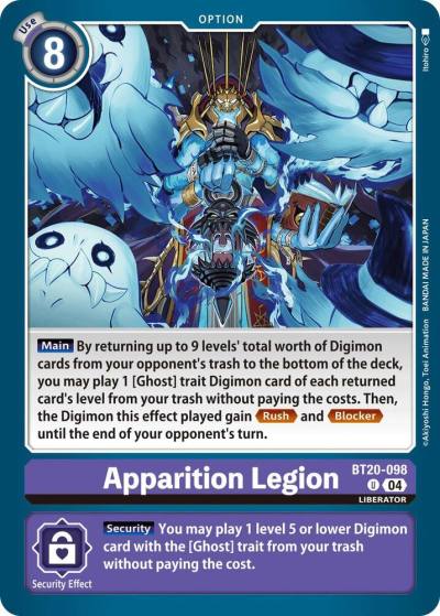Apparition Legion BT20-098 U Release Special Booster 2.5 Digimon card