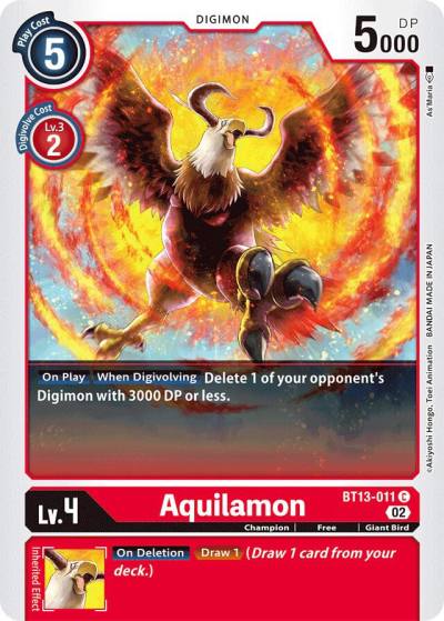 Aquilamon BT13-011 C Versus Royal Knights Digimon card