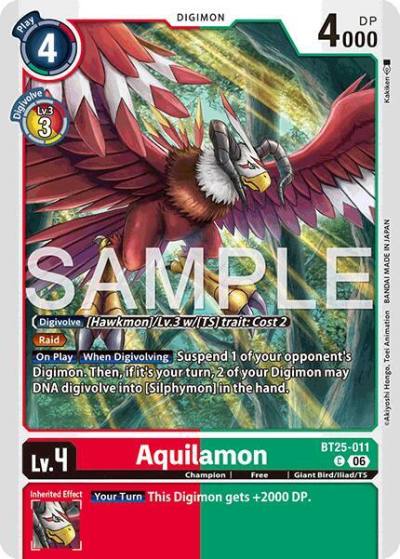 Aquilamon BT25-011 C Dual Revolution Digimon card
