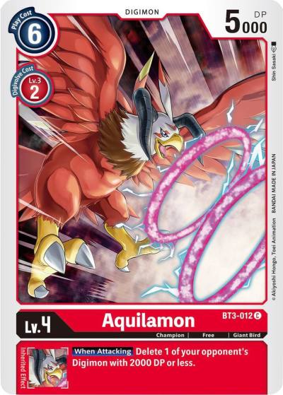 Aquilamon BT3-012 C Release Special Booster 1.5 Digimon card