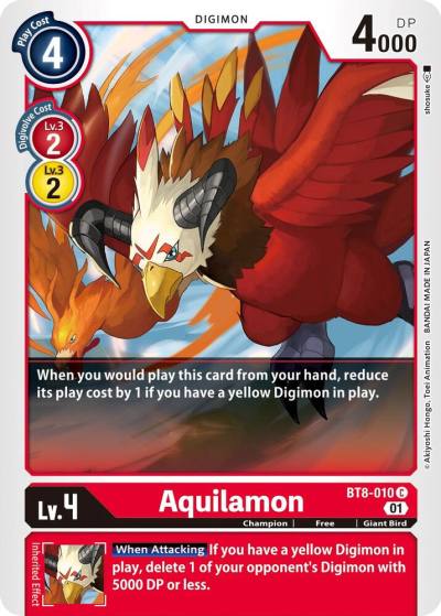 Aquilamon BT8-010 C New Awakening Digimon card