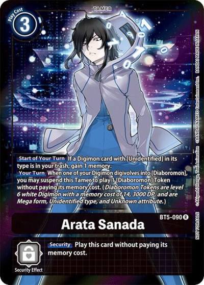 Arata Sanada Box Topper BT5-090 R Battle of Omni Digimon card