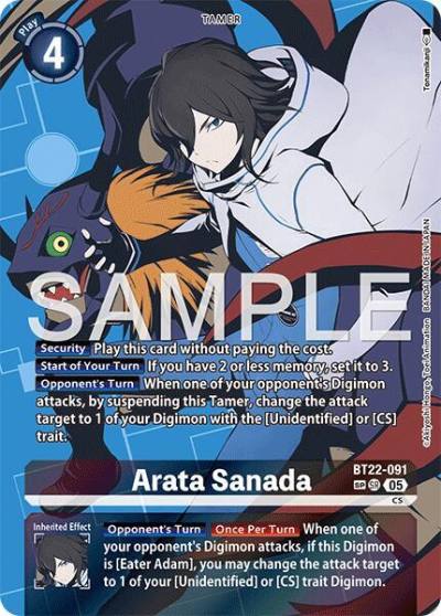 Arata Sanada SP BT22-091 SR Cyber Eden Digimon card