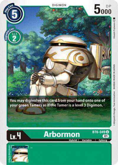 Arbormon BT6-049 U Double Diamond Digimon card