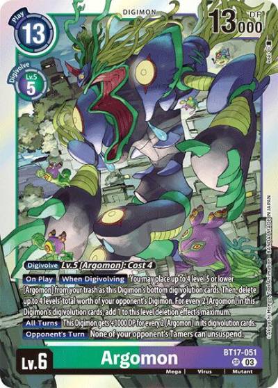 Argomon BT17-051 SR Secret Crisis Digimon card
