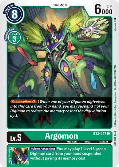 Argomon Official Tournament Pack Vol2 BT2-047 C Release Special Booster 1.0 Digimon card