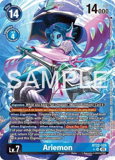 Ariemon Alternate Art BT22-028 SR Cyber Eden Digimon card