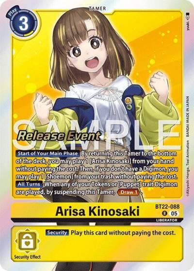 Arisa Kinosaki BT22-088 R Cyber Eden Release Event Cards Digimon card
