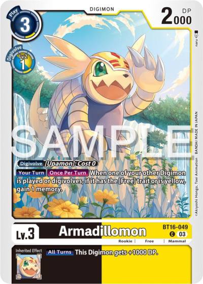 Armadillomon BT16-049 C Beginning Observer Digimon card