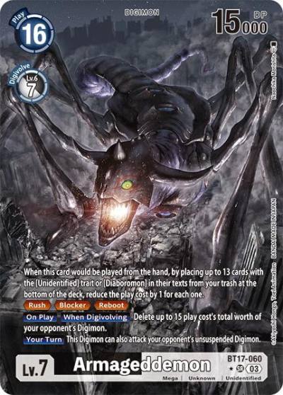 Armageddemon Alternate Art BT17-060 SR Secret Crisis Digimon card