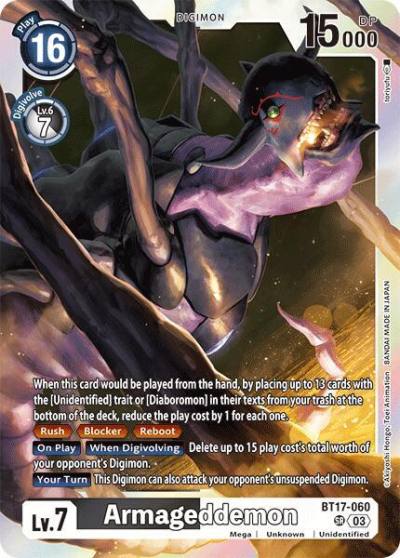 Armageddemon BT17-060 SR Secret Crisis Digimon card