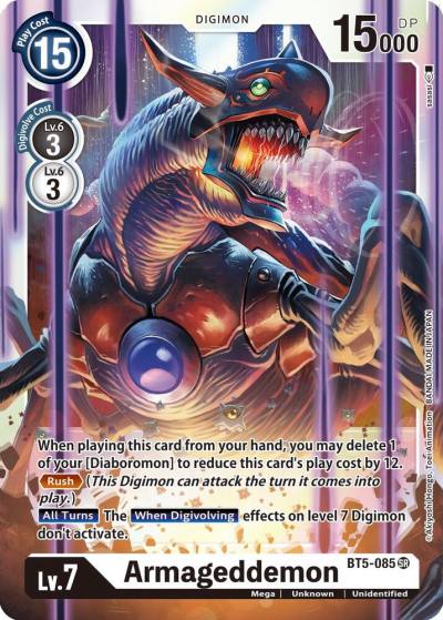 Armageddemon BT5-085 SR Battle of Omni Digimon card