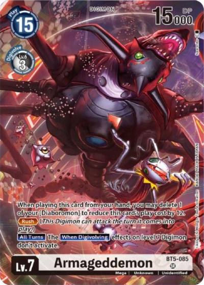 Armageddemon Tamer Goods Set Diaboromon BT5-085 SR Battle of Omni Digimon card