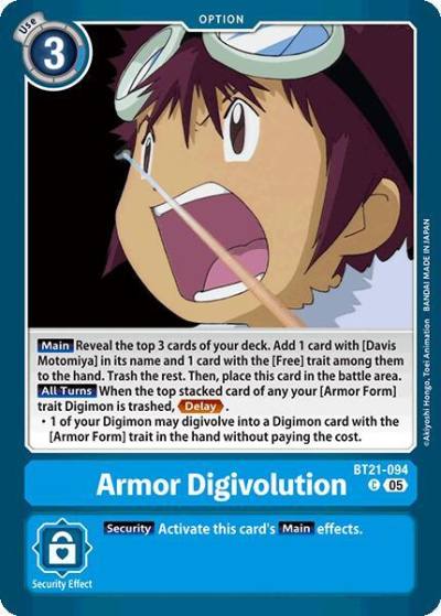Armor Digivolution BT21-094 C World Convergence Digimon card