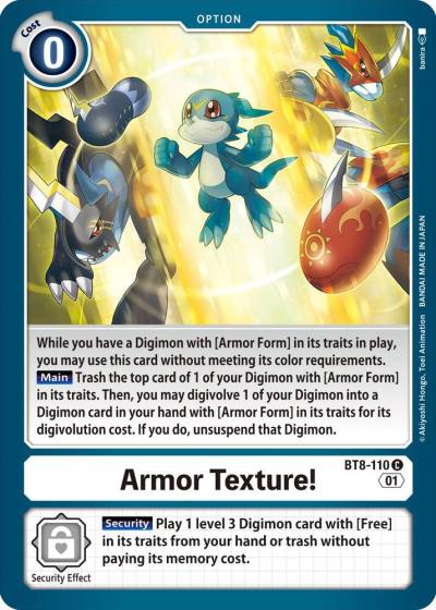 Armor Texture BT8-110 C New Awakening Digimon card