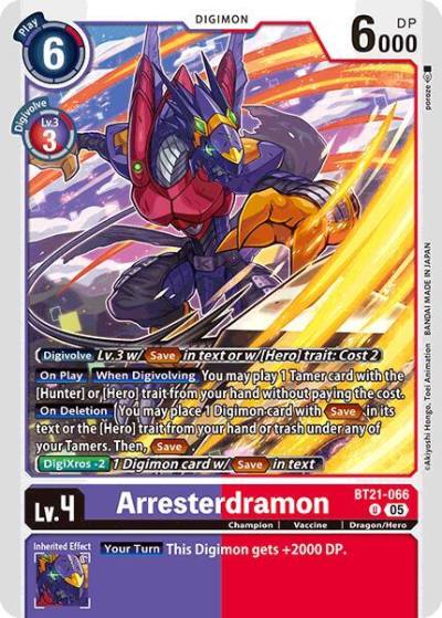 Arresterdramon BT21-066 U World Convergence Digimon card