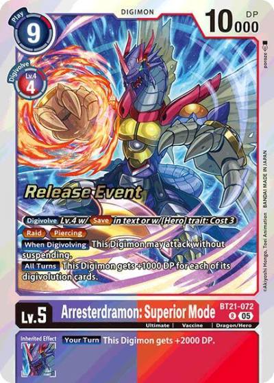 Arresterdramon Superior Mode BT21-072 R World Convergence Release Event Cards Digimon card