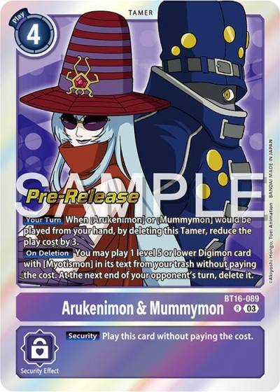 Arukenimon and Mummymon BT16-089 R Beginning Observer Pre-Release Cards Digimon card