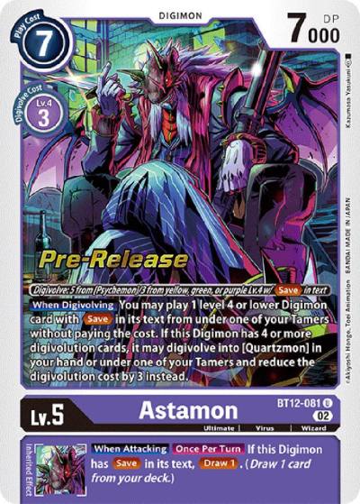 Astamon BT12-081 U Across Time Pre-Release Cards Digimon card