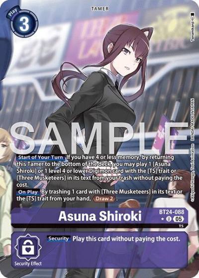 Asuna Shiroki Alternate Art BT24-088 UC Time Stranger Digimon card